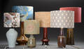 En samling bordlamper af glas og keramik. Rörstand, Kähler mfl. 6