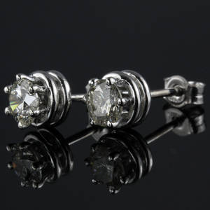 Par brillant øreringe i alt ca. 0.88 ct