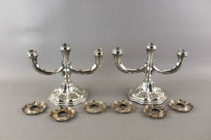 Ljusstakar i nysilver 1 par