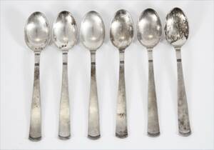 Kaffeskedar i silver 6st, modell Rosenholm