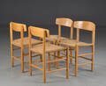 Børge Mogensen. Sæt på fire Folkestolen stole  shakerstole, bøg. 4