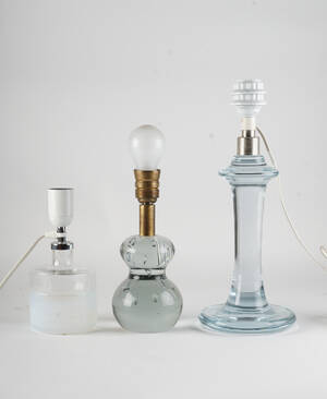 Tre bordslampor i glas 3