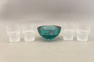 Ljuslykta och snapsglas 4 st Iittala