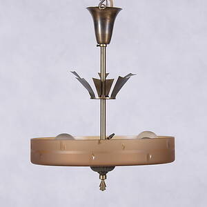 TAKLAMPA, metall, glas, Art deco, 1900-talets första hälft.