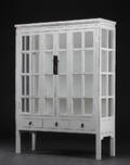 Vitrineskab, hvid antikbemaling 
