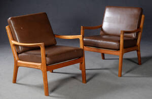 Ole Wanscher, Lounge Sessel Modell Senator 166 in Teak für France  Søn 2 