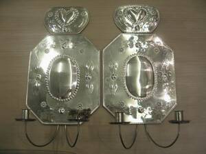 Väggplåtar, 1 par mässing