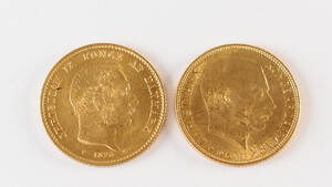 Danmark Guldmønter 20 kr 1873 og 1916 2