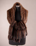 Stola af strikket mink, scanbrown