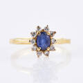 Ring 18 k guld safir diamanter