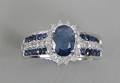 Safir- og brillant ring