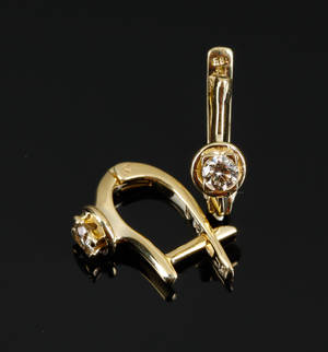 Par brillant creoler ca. 0.45 ct.