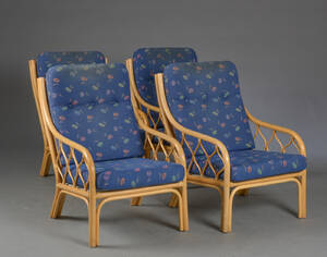 Fire lænestole af bambus 4