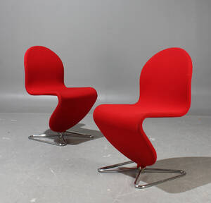Verner Panton, stolar modell C, System 1-2-3, ull 2