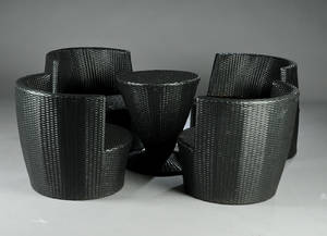Havesæt af polyrattan. Stole og bord. 5
