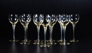 Vitvinsglas 11, Nils Landberg, Orrefors, 1900-talets mitt.