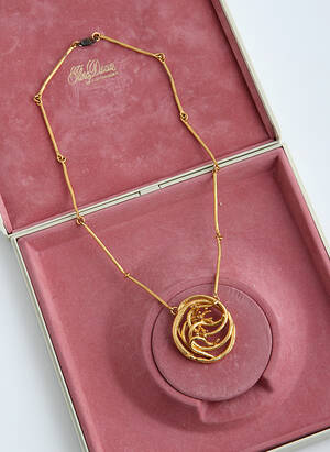 Flora Danica. Halskæde af forgyldt sterlingsølv med originalt etui