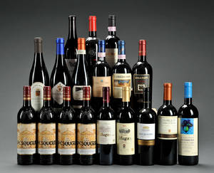 18 fl. Diverse Spanske og Italienske samt Chilenske rødvine.