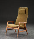 Alf Svensson. Lænestol af bøgetræ, model Kontur 