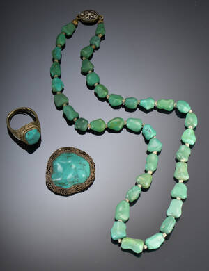 Smykeksæt af sølv med turkis 3