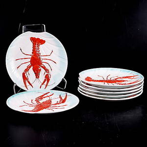 KRÄFTTALLRIKAR, FLINTGODS, 7-stycken, Tyskland.