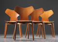 Arne Jacobsen. Fire Grand Prix stole, teaktræ 4
