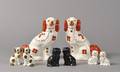 Fire par engelske hunde i fajance. Staffordshire-stil. 8