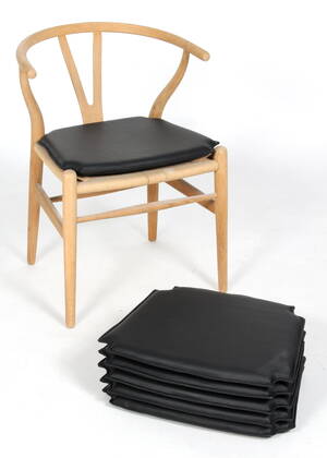Hyndesæt til Hans J. Wegners Y- stol. Sort læder fra Arne Sørensen. 6
