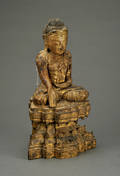 Buddha af træ. Burma 1800-tallet