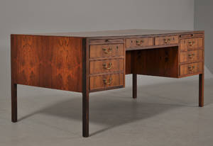 Dansk snedkermester. Fritstående skrivebord af palisander