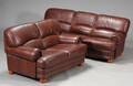 Møbelproducent. Tre- og to-pers. sofa, brunt læder