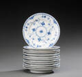 Royal Copenhagen porcelæn halvblonde, 12 tallerkener