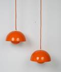 Verner Panton Par Flowerpot pendler i orange 2