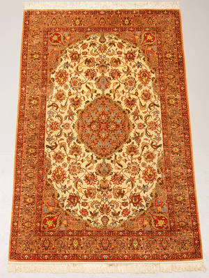 Orientalsk silke Qum. 200 x 130 cm.