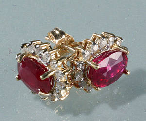 Par rubin og diamantørestikker 2