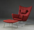 Hans J. Wegner. Lænestol model CH445 Wing chair med fodskammel 2