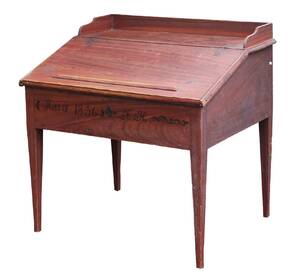 Skrivpulpet, allmoge, daterad 1836