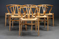 Hans J. Wegner. Sæt på seks Y- stole, model CH-24 af egetræ 6 