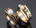 To ringe af 14 kt guld med akoya perler 2