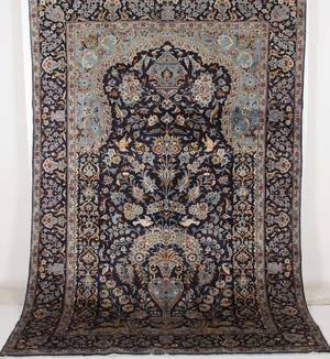 Orientmatta, handknuten, Kashan, 294x200 cm, figural