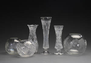 Samling glasvaser af krystal 6