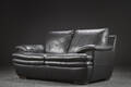 To-pers. sofa, sort læder