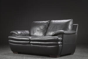To-pers. sofa, sort læder