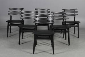 Poul M. Volther. Spisestole af eg, lædersæde. Model J48 6