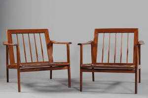 Zwei Easy Chairs, Teak, dänischer Möbelproduzent
