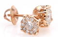 Diamant ørestikkere, 14 kt rosaguld, 0.42 ct. Et par 2
