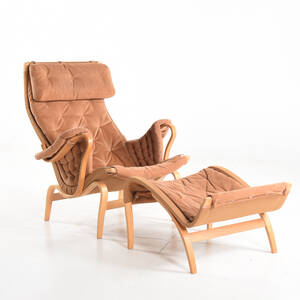 Bruno Mathsson Fåtölj med fotpall, Pernilla 