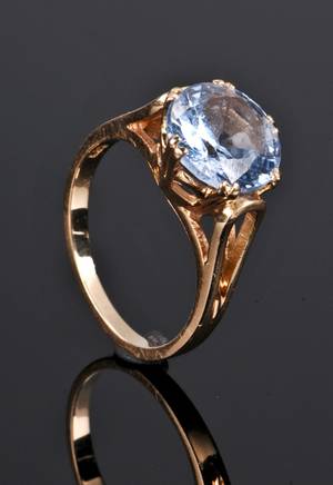 Guldring med aquamarin