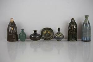 MUNK, figuriner, 2 st, miniatyrer, 3 st, fat och vas
