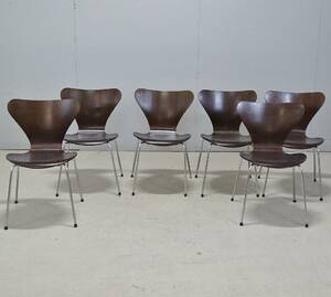 6 st. stolar, Sjuan, Arne Jacobsen, Fritz Hansen, Danmark,